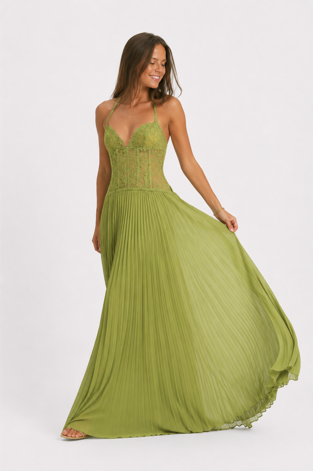 Elegant Women's Halter Long Dress Corset Maxi Pleated Dresses Summer Evening Party Wedding Guest Green Blue White Yellow Red New