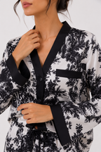 Long-sleeve button-through pyjama shirt