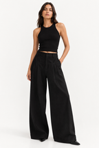 White Cotton Linen Pants Women Wide Leg Formal Trousers Summer Straight Leg Suit Pants High Waist Ladies Formal Pants Loose