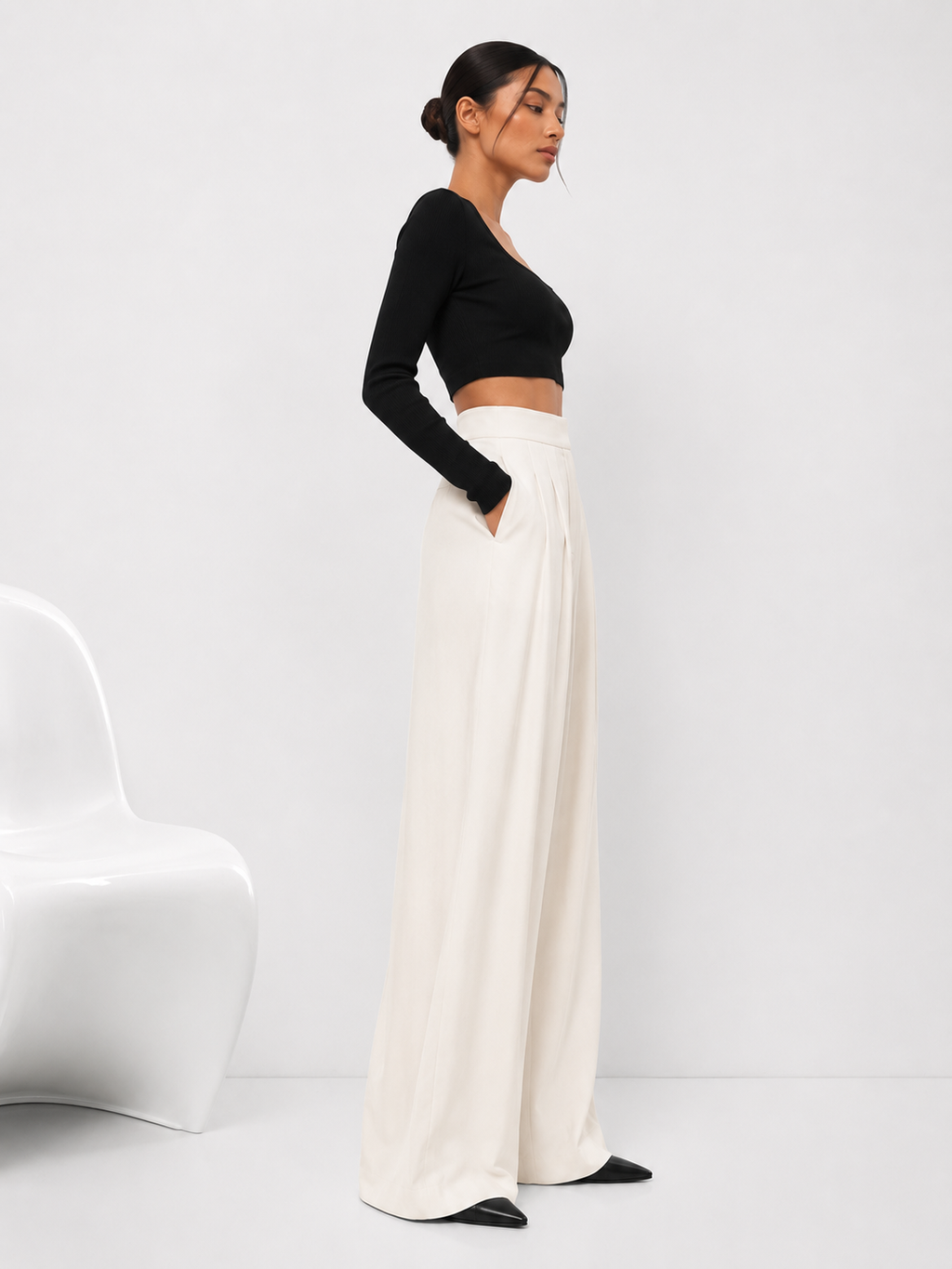 Woman Trousers Trends 2025 Wide Leg With Pockets Autumn Comfortable Stretch Casual One Size Classic Xxl Slacks G Pants for Women