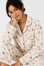 Women’s Cotton Pyjama Set – Long Sleeve Button-Through Top & Full-Length Trousers [PRODUTO PRECISA SER REFEITO]
