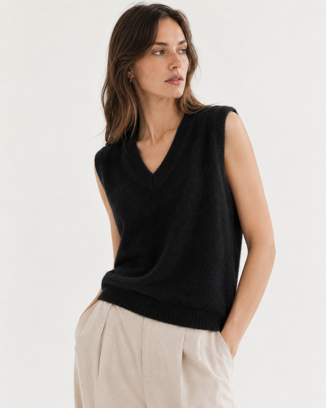 V-Neck Knit Tank Top