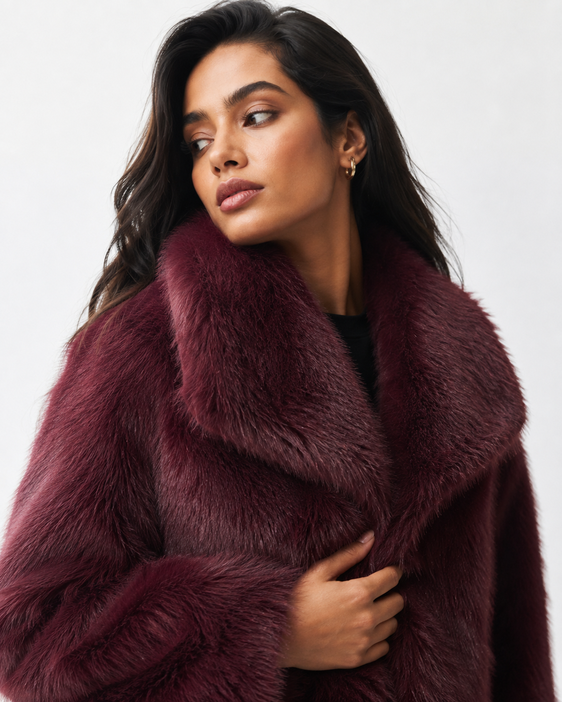 Velvet Plum Luxe Plush Coat
