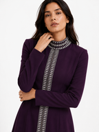 Maxi Dress High Neck Zip-Front