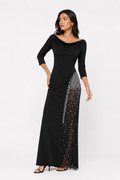 Aurora Gown (Off‑Shoulder + Embellished Slit)