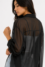 Sheer Organza Relaxed-Fit Shirt