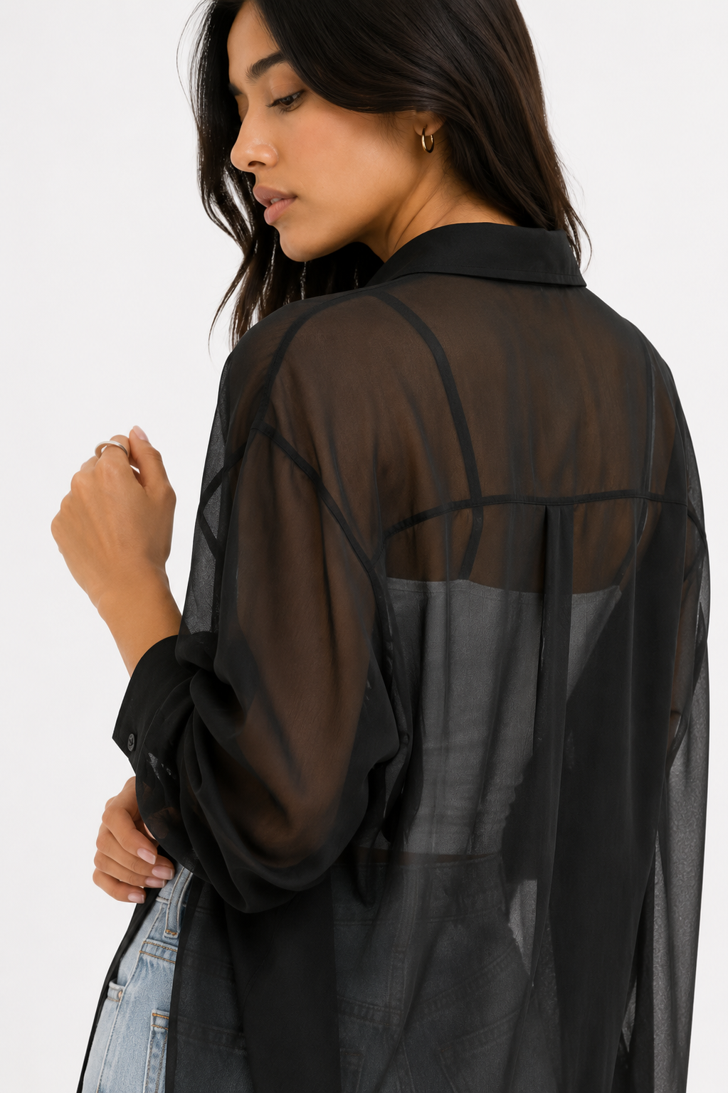 Sheer Organza Relaxed-Fit Shirt