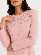 Maxi Dress Embellished High Neck