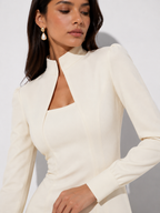 Long-Sleeve Sculpted Midi Dress.