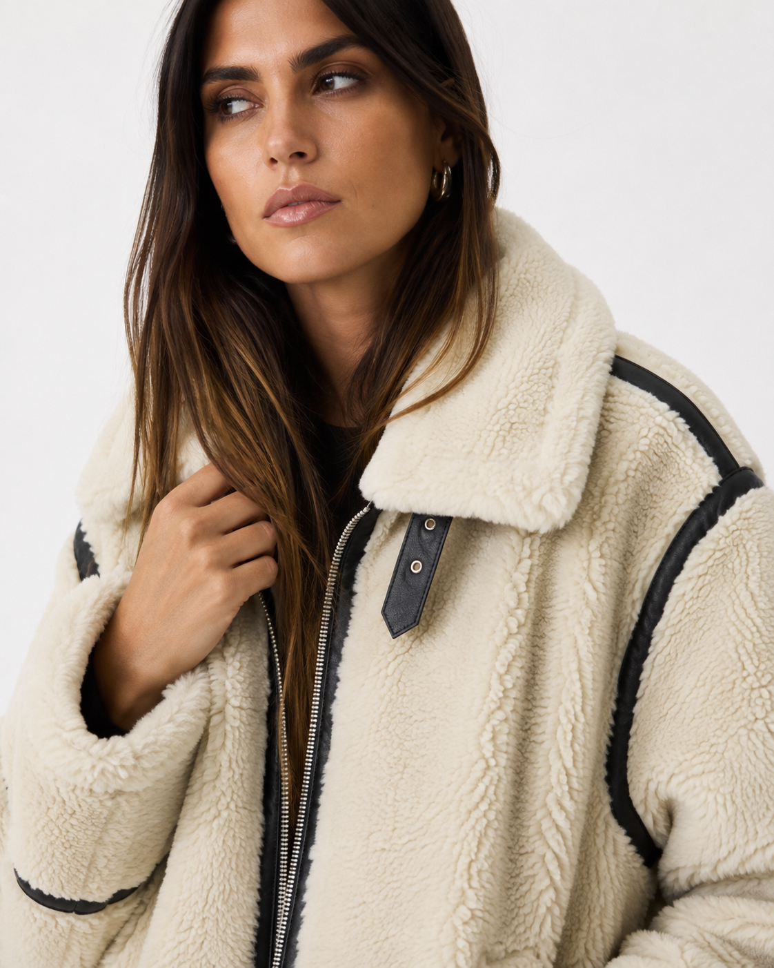 Aviator Shearling-Style Winter Jacket