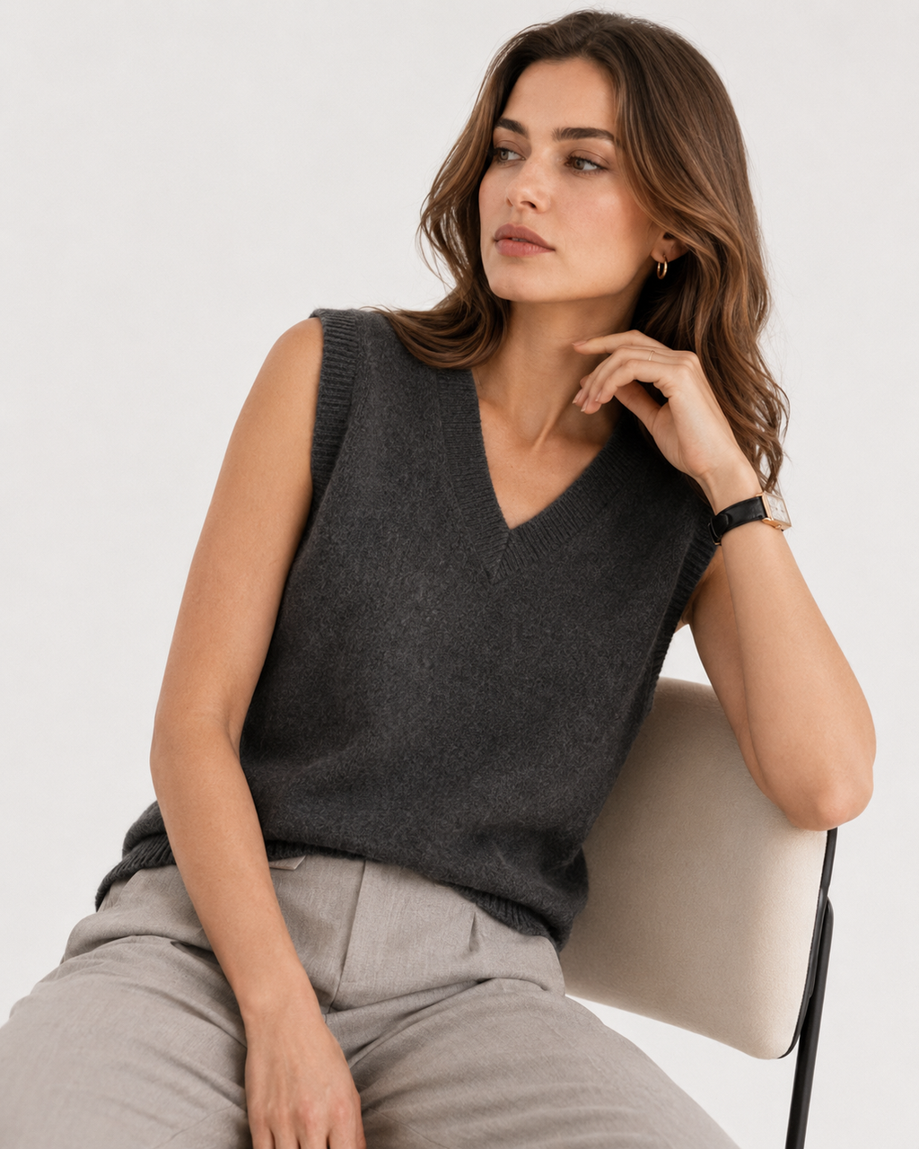 V-Neck Knit Tank Top