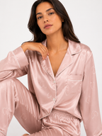 Women’s Pyjama Set – Button-Through Long Sleeve Shirt & Full-Length Trousers