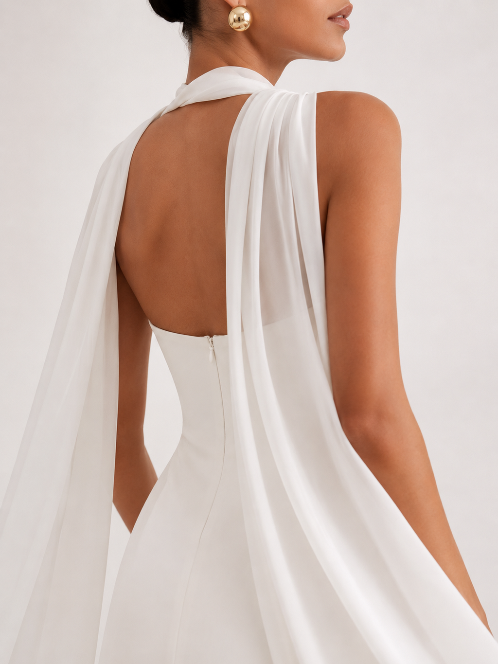 Strapless dress with asymmetric overlay