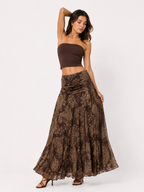 Irregular Printed Big Swing Long Skirts For Women High Waist Buttock Cover A-Line Maxi Skirt Female Vintage Bottom Clothes