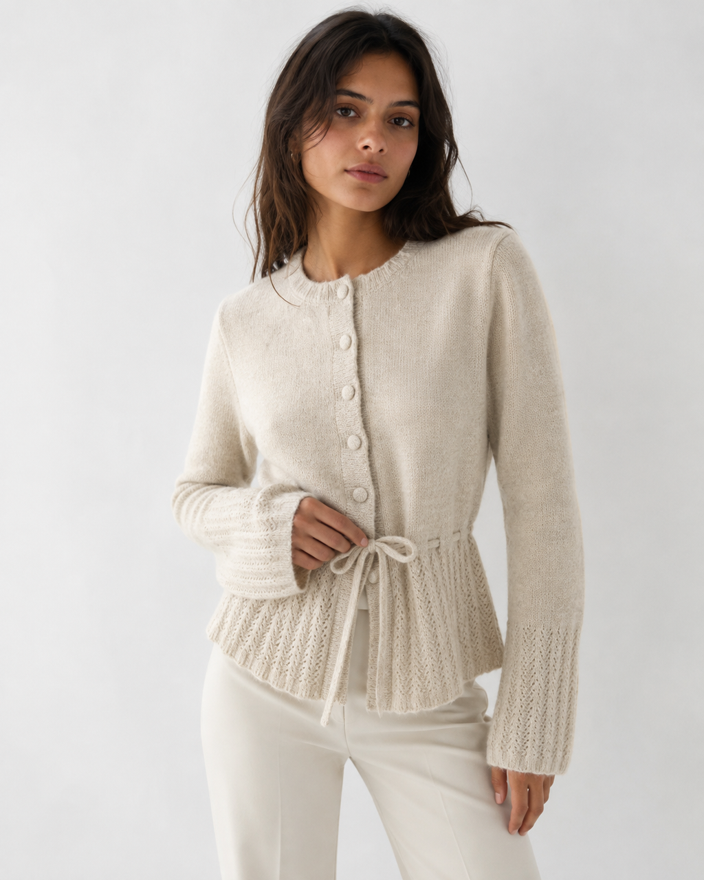 Drawstring Knit Jacket