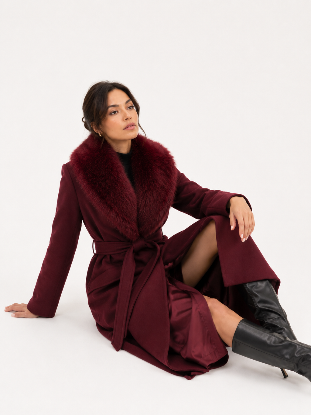 Bordeaux Elegance Longline Coat