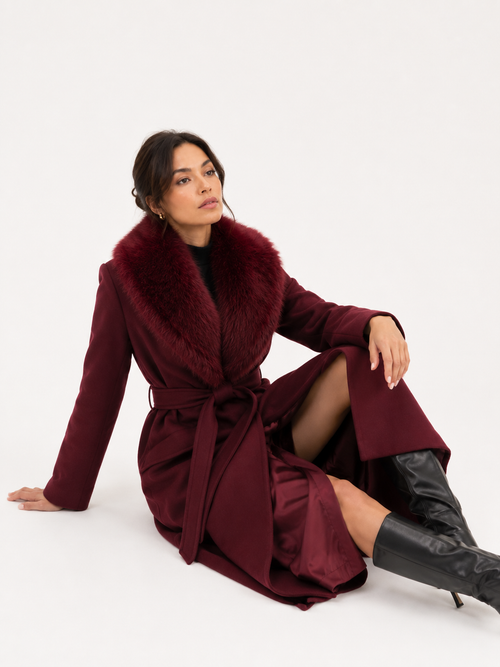 Bordeaux Elegance Longline Coat
