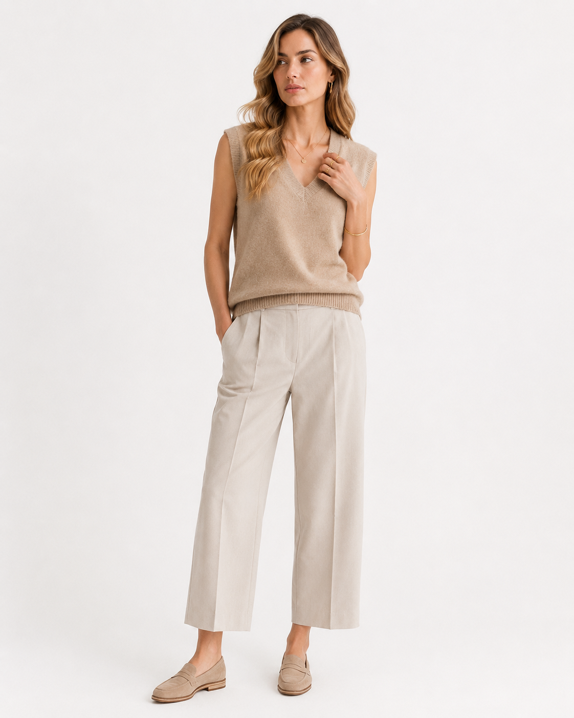 V-Neck Knit Tank Top