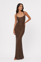 Sheer embellished maxi dress