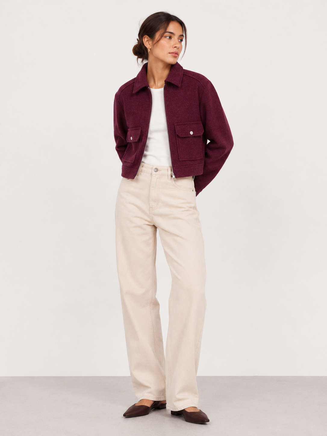 Collared Zip-Front Jacket