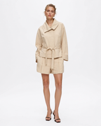 Belted Trench Jacket & Shorts Set