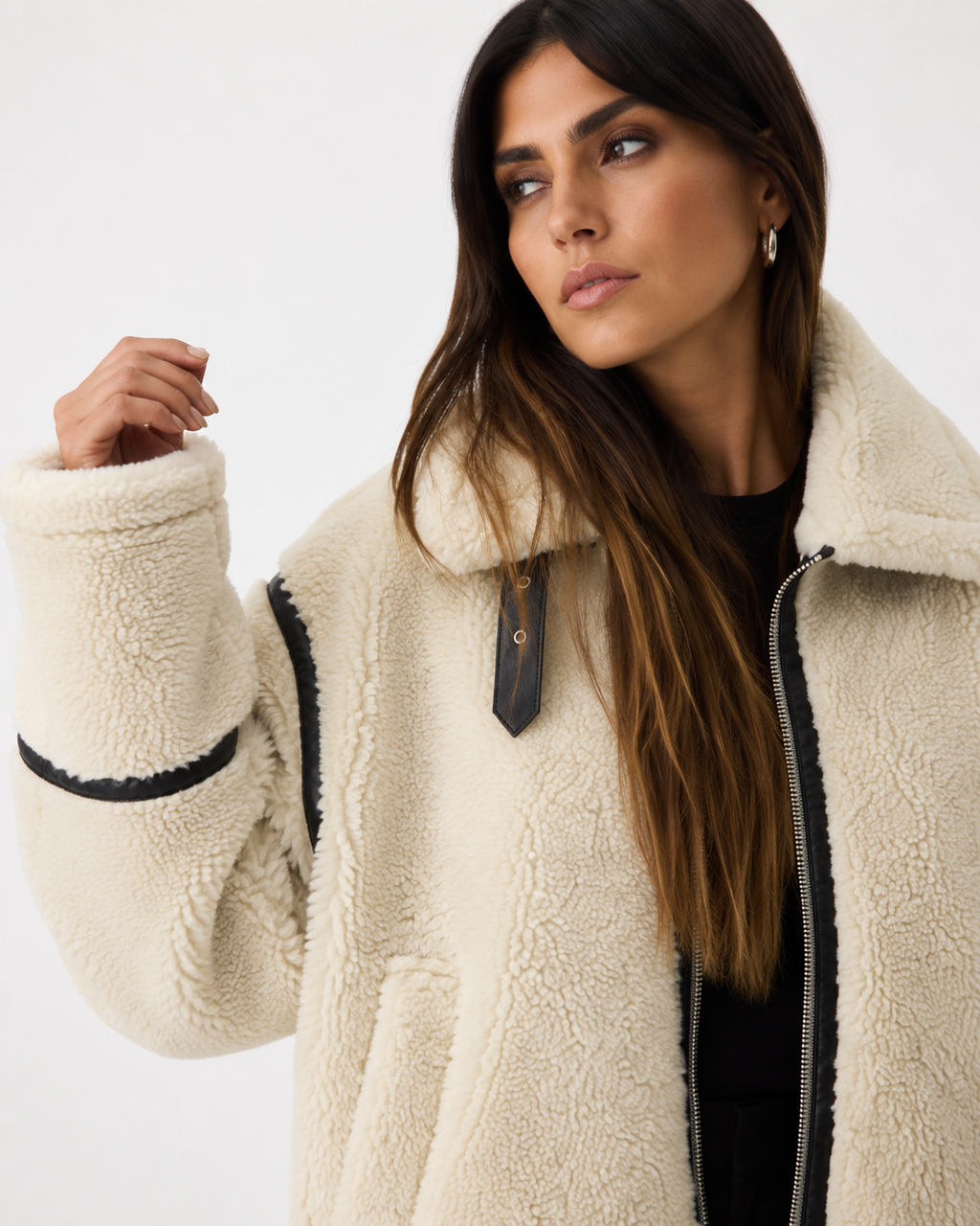 Aviator Shearling-Style Winter Jacket