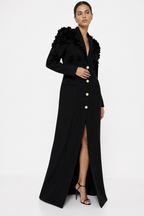 Maxi Tailored Dress Statement Shoulders
