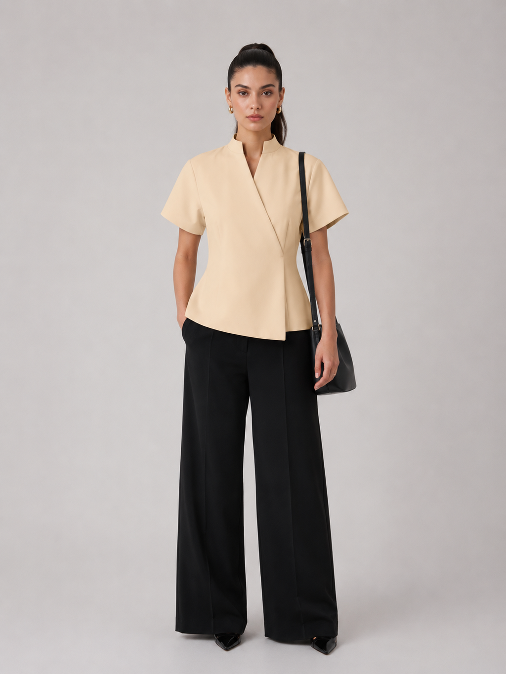 Tailored Wrap-Front Peplum Jacket