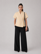 Tailored Wrap-Front Peplum Jacket