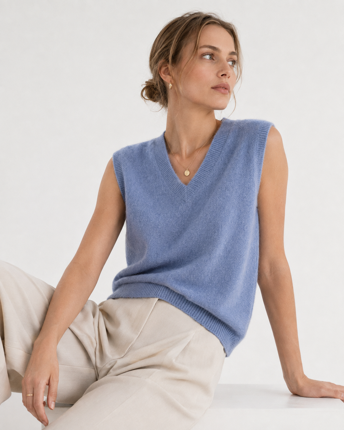 V-Neck Knit Tank Top