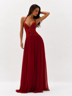 Elegant Women's Halter Long Dress Corset Maxi Pleated Dresses Summer Evening Party Wedding Guest Green Blue White Yellow Red New