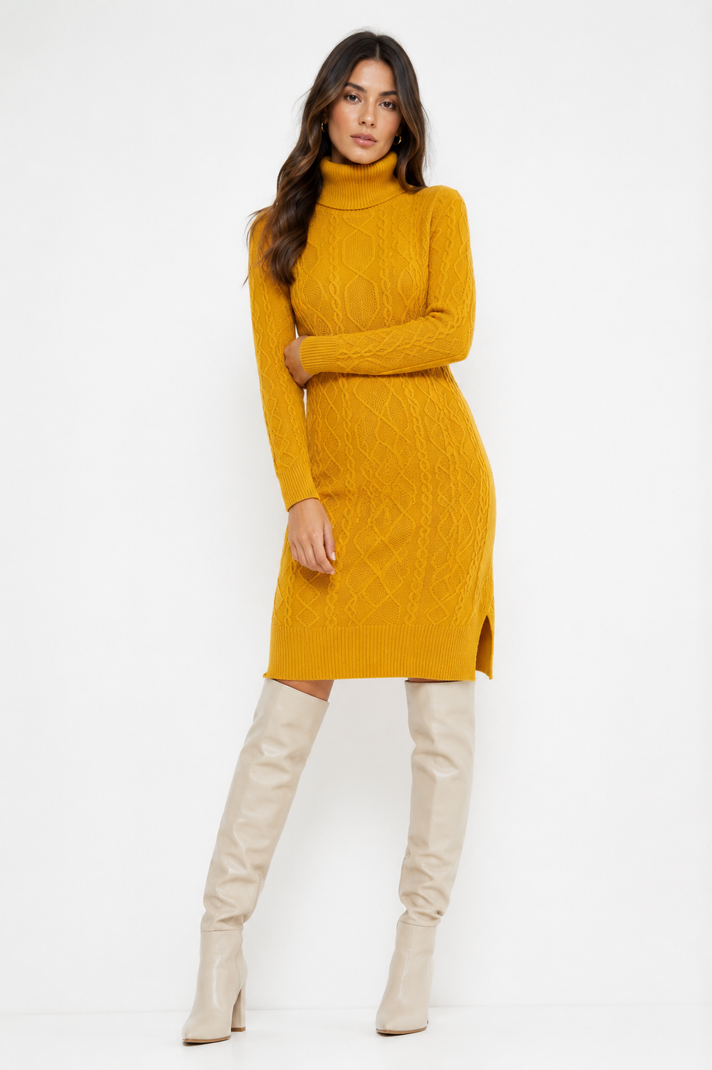 Aria Knit Dress (High Neck)