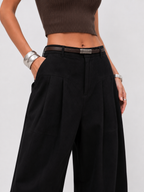 White Cotton Linen Pants Women Wide Leg Formal Trousers Summer Straight Leg Suit Pants High Waist Ladies Formal Pants Loose
