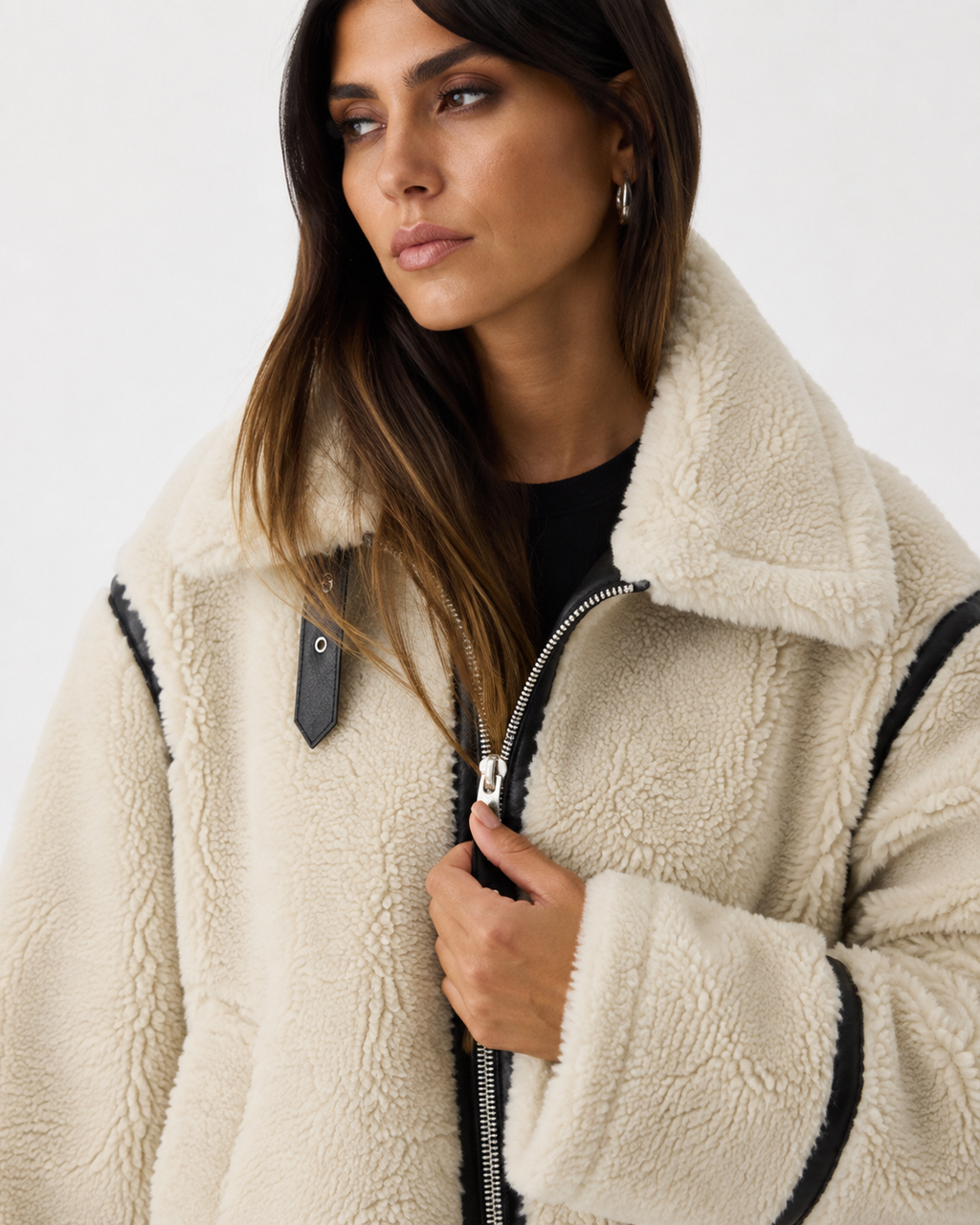 Aviator Shearling-Style Winter Jacket