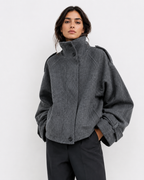 High-Collar Utility Jacket