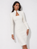 Long-Sleeve Sculpted Midi Dress.