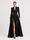 Noir Lace Blazer Dress