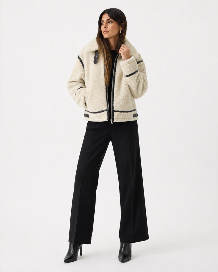 Aviator Shearling-Style Winter Jacket