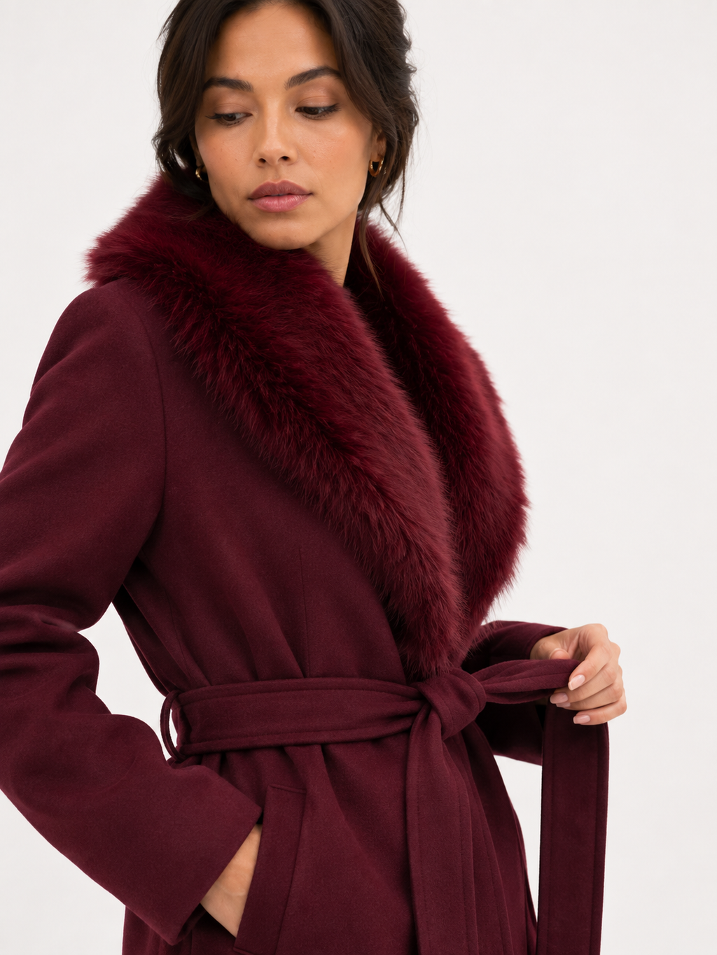 Bordeaux Elegance Longline Coat