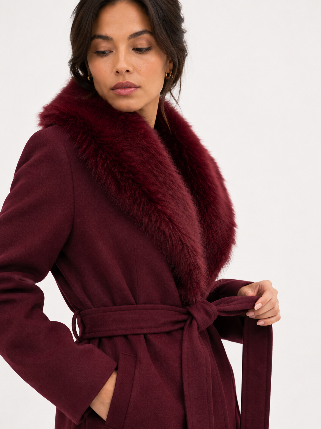 Bordeaux Elegance Longline Coat