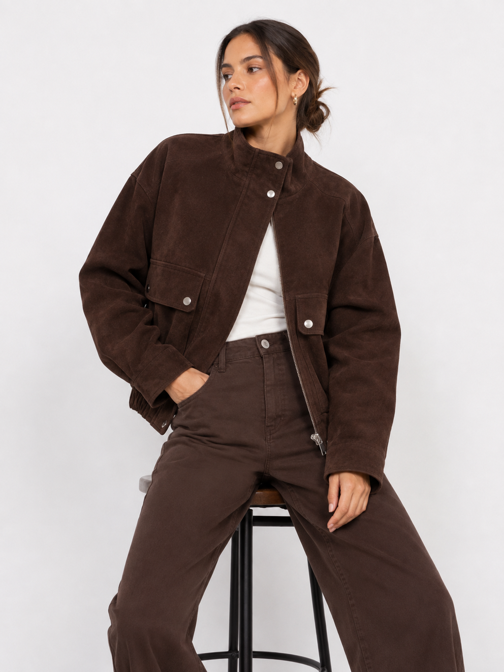 Pocket-Detail Zip Jacket