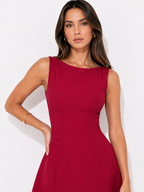 Backless Scoop-Neck Mini Dress