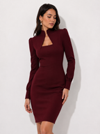 Long-Sleeve Sculpted Midi Dress.