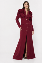 Maxi Tailored Dress Statement Shoulders