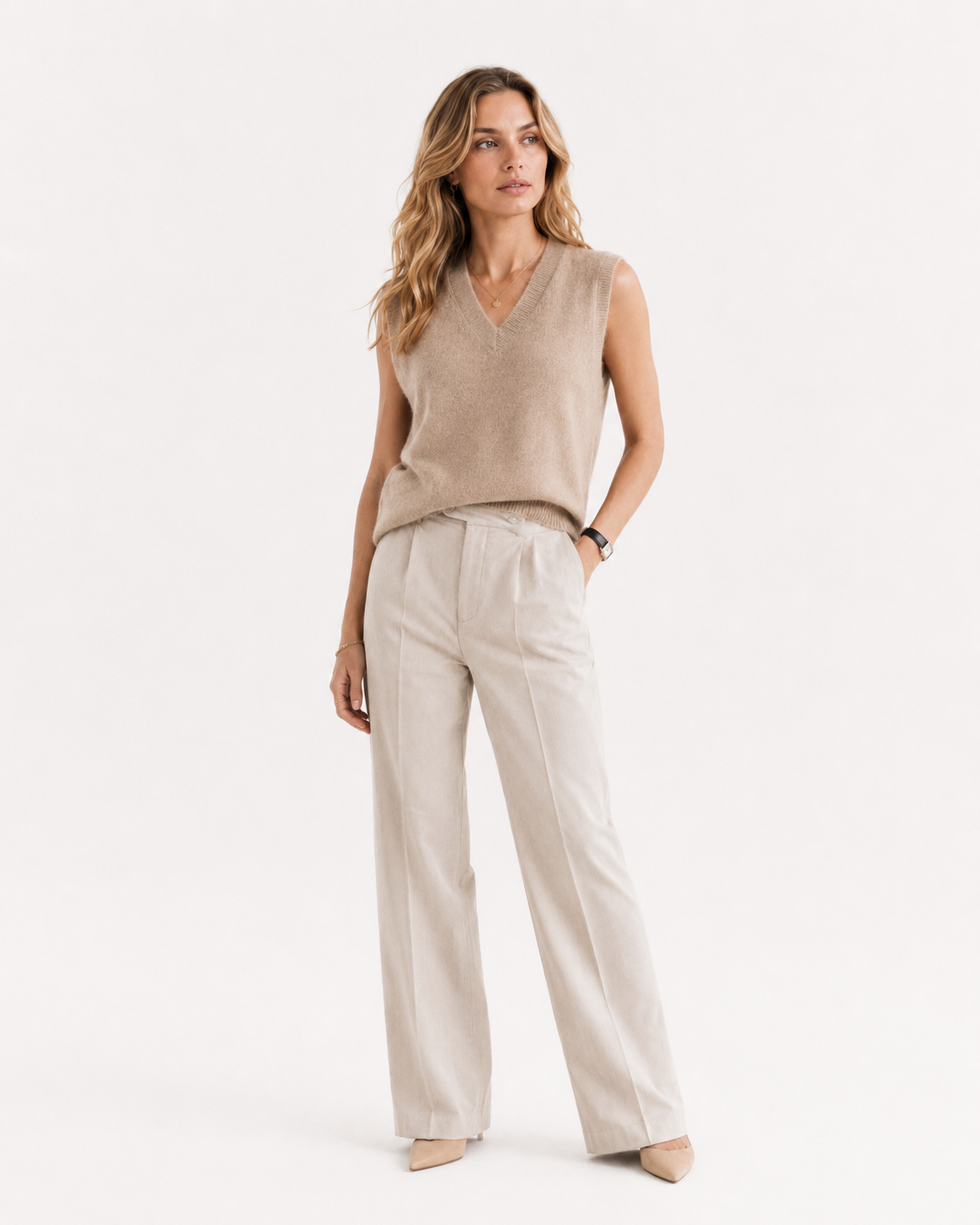 V-Neck Knit Tank Top