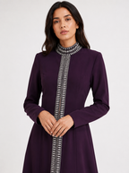 Maxi Dress High Neck Zip-Front