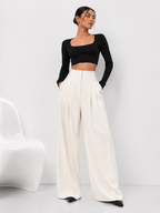 Woman Trousers Trends 2025 Wide Leg With Pockets Autumn Comfortable Stretch Casual One Size Classic Xxl Slacks G Pants for Women