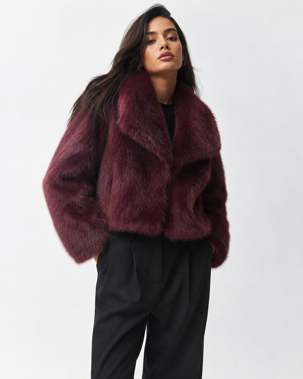Velvet Plum Luxe Plush Coat