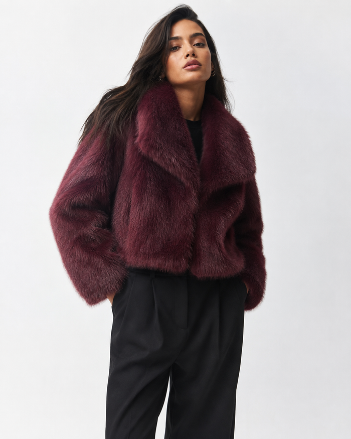 Velvet Plum Luxe Plush Coat
