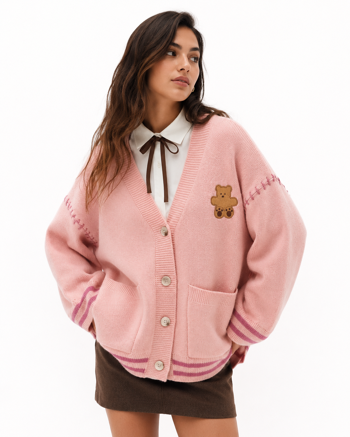 Embroidered V-Neck Cardigan